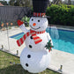 Christmas Decoration 3D LED Lit 185cm Top Hat Snowman Indoor/Outdoor