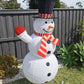 Christmas Decoration 3D LED Lit 185cm Top Hat Snowman Indoor/Outdoor