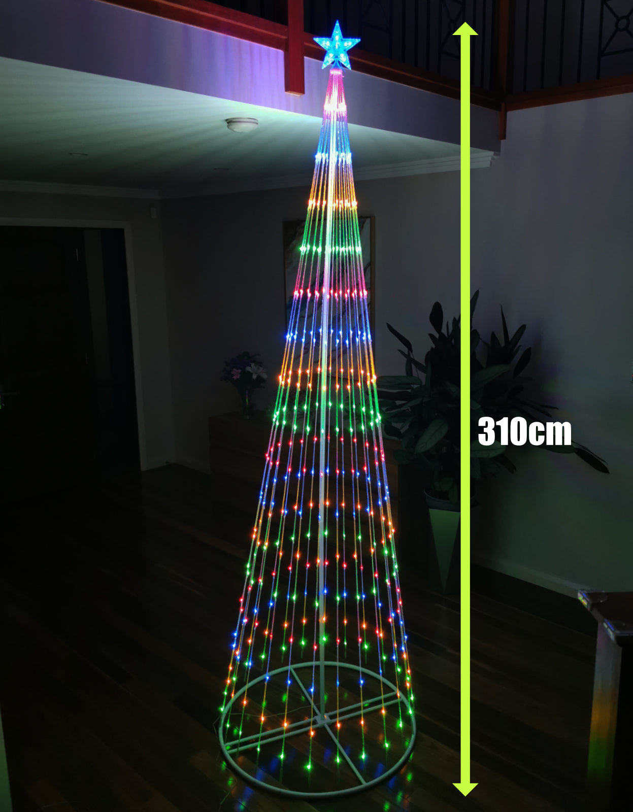 Christmas 310cm Cone Tree 390 LED Digitally Animated 24 Functions Multi Colour