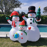 Christmas Decoration Inflatable 210cm Snowman Family LED Lit Outdoor