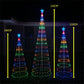 Christmas 190cm Cone Tree 198 LED Digitally Animated 24 Functions Multi Colour