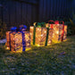 Christmas Motif 3D 3 Pieces Set Gift Boxes LED Warm White Indoor Outdoor Display