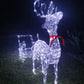 Christmas Decoration 3D Crystal Beads Reindeer Sleigh Set 99cm LED Display Indoor/Outdoor