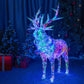 Christmas 3D Rainbow Film Erected Holographic Polygon Reindeer Buck 160cm LED Glimmering Cosmic Effect Outdoor