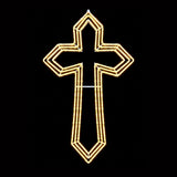 Christmas LED Neon Motif Animated Warm White 3 Layer Cross 100x64cm Outdoor Display