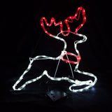 Solar Powered Christmas LED Reindeer Animated Outdoor Motif 8 Functions 51x44cm