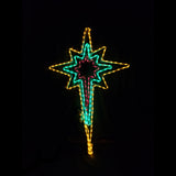Solar Powered Christmas LED 3 Layer Nativity Northern Star Animated Outdoor Motif 8 Functions 121x71cm