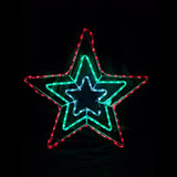 Solar Powered Christmas LED 3 Layer Star Animated Outdoor Motif 8 Functions 70x72cm