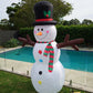 Christmas Decoration Inflatable 240cm Tall Stick Arm Snowman LED Lit