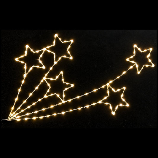 Christmas Decoration 5pcs Shooting Burst Stars 63x36cm Warm White LED Decoration