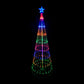 Christmas 190cm Cone Tree 198 LED Digitally Animated 24 Functions Multi Colour