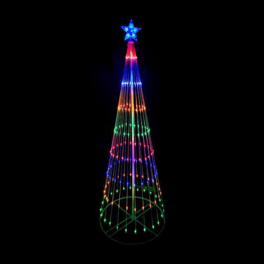 Christmas 190cm Cone Tree 198 LED Digitally Animated 24 Functions Multi Colour