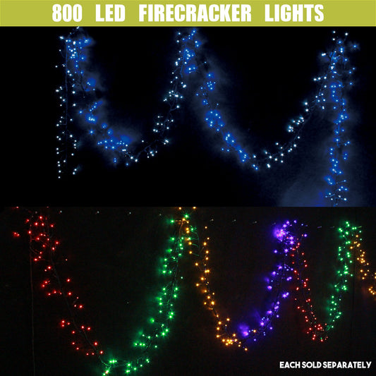 Christmas 800 LED Fairy Firecracker Cluster Lights Wave/Water Flow Function Effect 12m Long