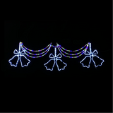 Christmas LED Motif3 Pcs Jingle Bells Curtain Set Multi Colour Decoration 150x78cm