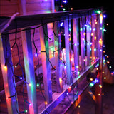 Solar Powered LED Icicle String Lights Christmas Decoration 8 Functions Animations