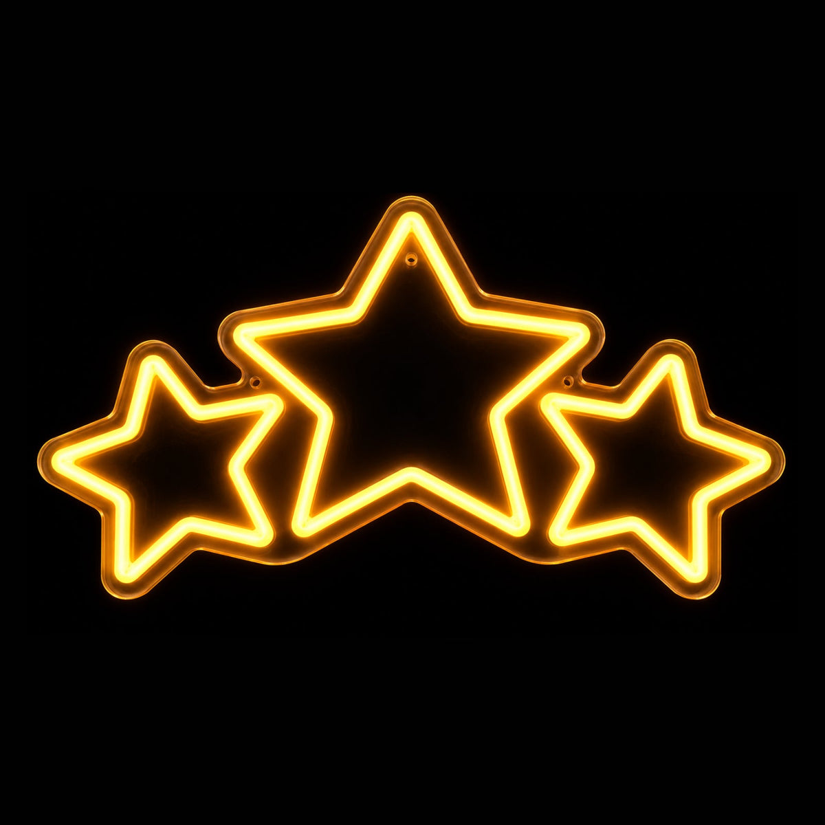 Christmas LED Neon Acrylic Board Triple Stars 46x25cm Outdoor Display