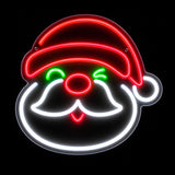 Christmas LED Neon Acrylic Board Santa Winking 33x31cm Outdoor Display