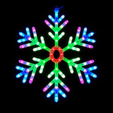 Christmas LED Motif Animated Multi-colour Snowflake 60x52cm Outdoor Display