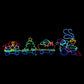 Christmas LED Motif Santa & Elf Gift Train Animated Wheels 250x81cm Outdoor Display