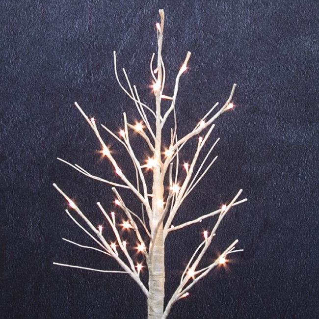 Christmas Decoration Lit Up White Birch Twig Branch Tree Warm White LED Tips Indoor/Outdoor