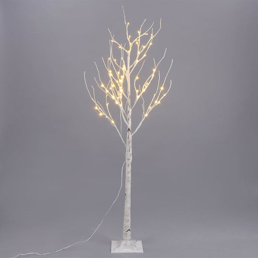 Christmas Decoration Lit Up White Birch Twig Branch Tree Warm White LED Tips Indoor/Outdoor