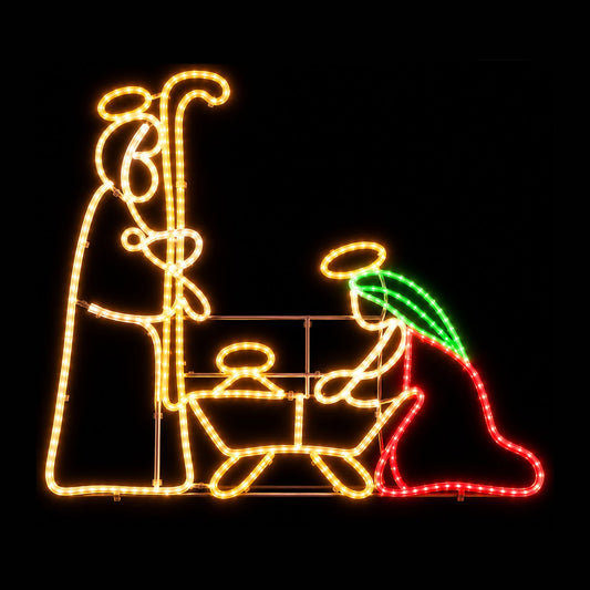 Christmas LED Motif Nativity Jesus Family Mary & Joseph 110x120cm Outdoor Display