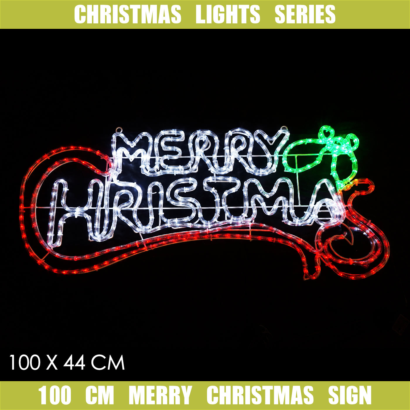 Christmas LED Motif Merry Christmas Sign 100x44cm Indoor Outdoor Display Sign High LED Count