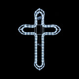 Christmas LED Motif Animated 3 Layer Jesus Cross Cool White 100x64cm Outdoor Display