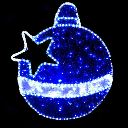 Christmas LED Motif Tinsel Filled Baubles 74x82cm Indoor/Outdoor