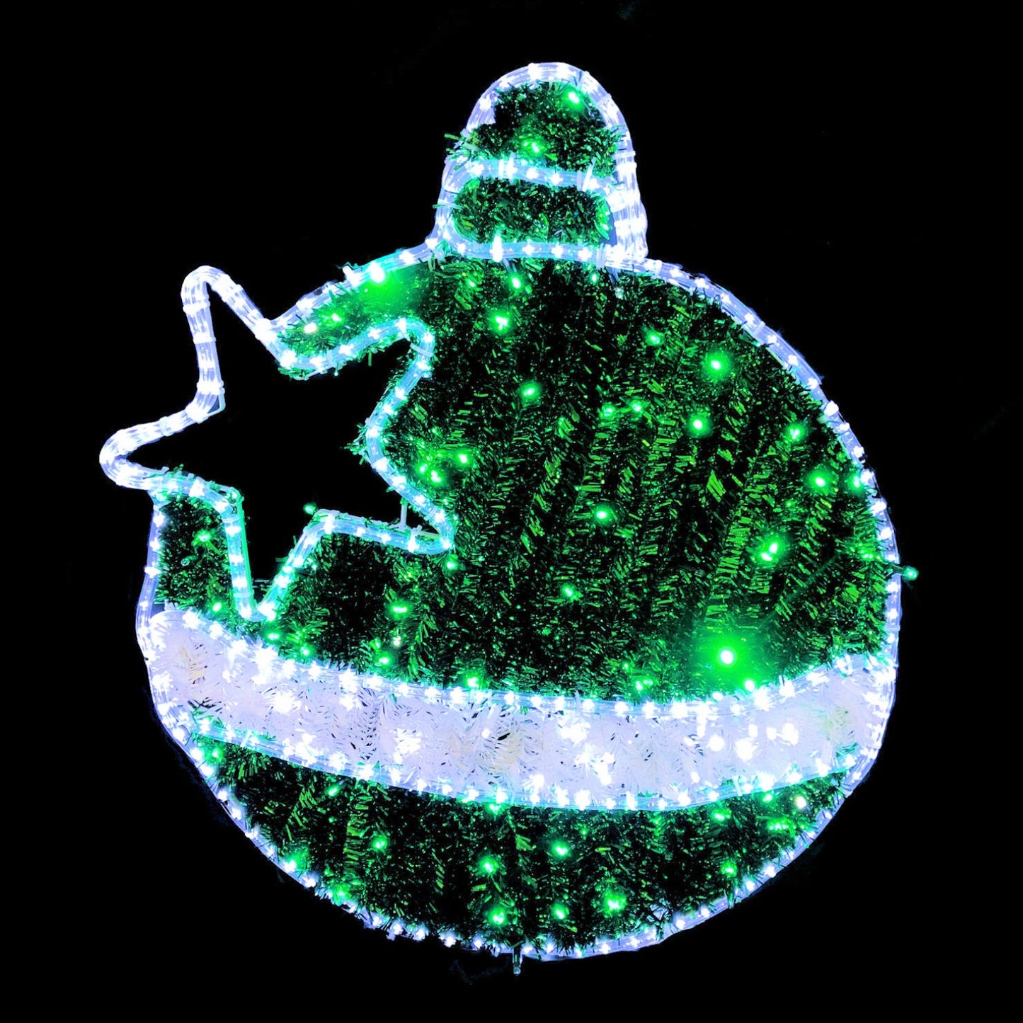 Christmas LED Motif Tinsel Filled Baubles 74x82cm Indoor/Outdoor