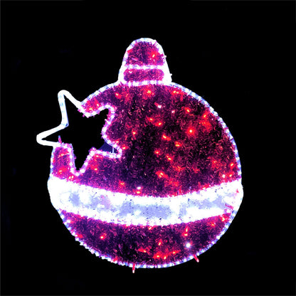 Christmas LED Motif Animated Tinsel Filled Baubles 74x82cm Outdoor Display