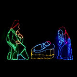 Christmas LED Motif Mary Joseph Jesus Birth Nativity Scene 120x220cm Outdoor Display