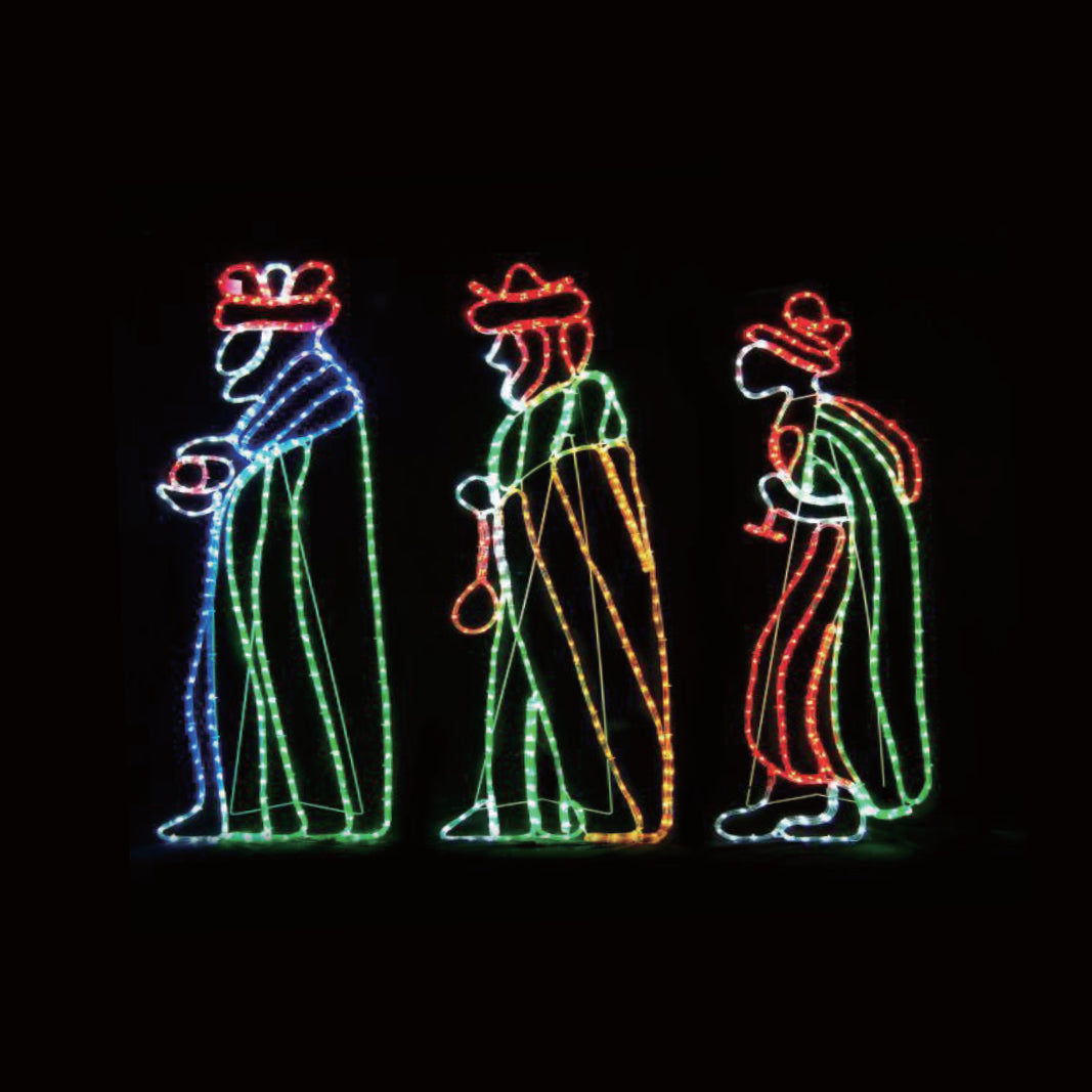 Christmas LED Motif The Three Wise Men Three Kings Nativity 160cm Outdoor Rope Light - Lights Fiesta