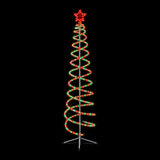 Christmas 150cm Spiral Tree with Star Top Red Green LED 8 Functions Outdoor Display