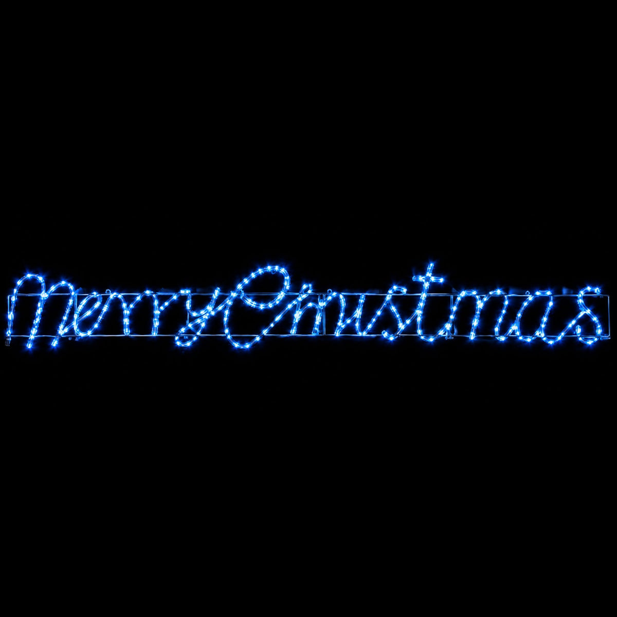 Christmas LED Motif Merry Christmas in Blue 300x38cm Outdoor Display