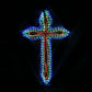 Christmas LED Motif 4 Layer Cross Multi Colour 121x75cm Outdoor Display