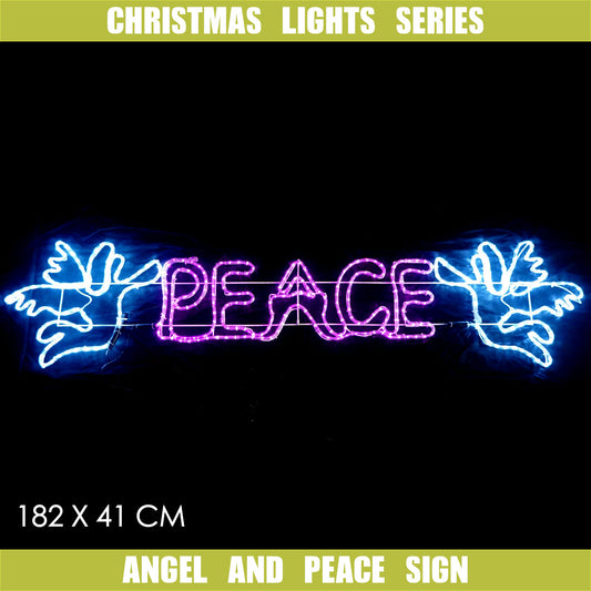 Christmas LED Motif Angel of Peace 182x41cm Outdoor Display