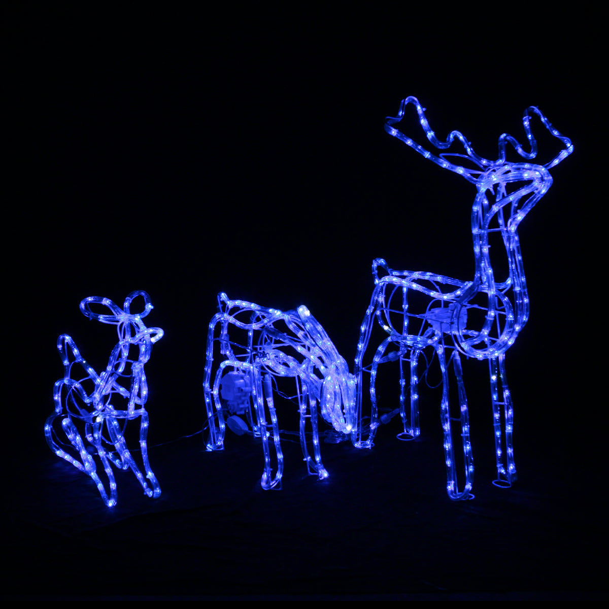 3D LED Christmas Motif Motorised Reindeer Family Set Indoor/Outdoor with Twinkle LEDs