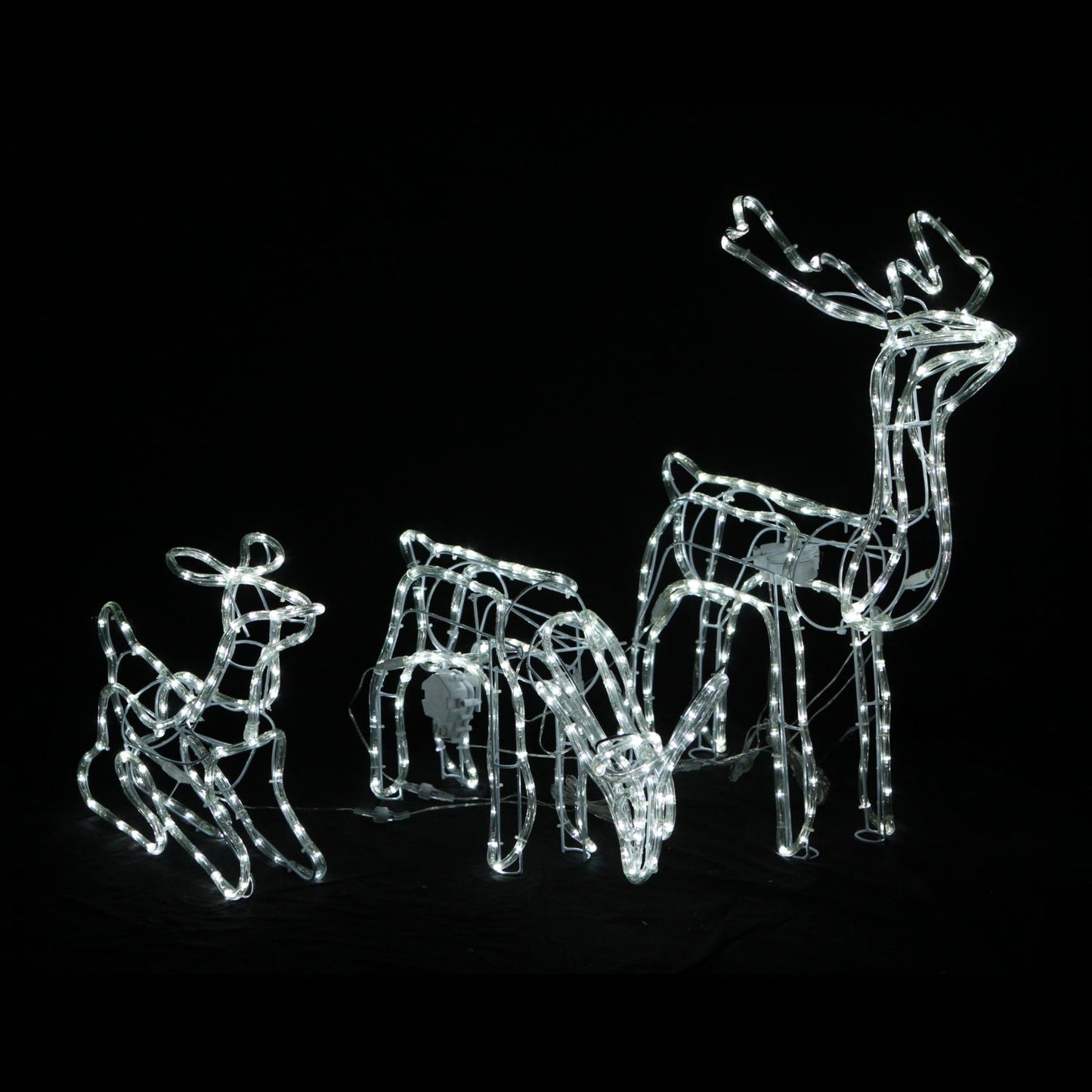 3D LED Christmas Motif Motorised Reindeer Family Set Indoor/Outdoor with Twinkle LEDs