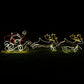 Christmas LED Animated Motif Santa Riding Reindeers in Sleigh 210x70cm Outdoor