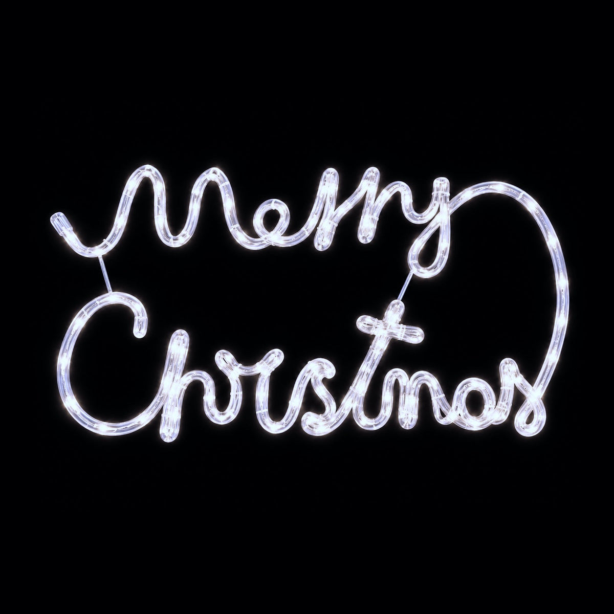 Christmas LED Motif Animated Cool White Merry Christmas 56x30cm Outdoor Display