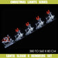 Christmas LED Motif Santa Riding Reindeers in Sleigh White Edition 560x80cm Indoor Outdoor Display Sign