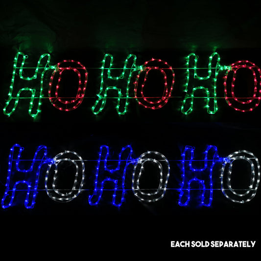 Christmas Santa HOHOHO LED Motif Flashing LEDs 150x38cm Indoor/Outdoor