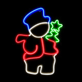 Christmas LED Neon Motif Snowman With Star Tree 74x53cm Outdoor Display
