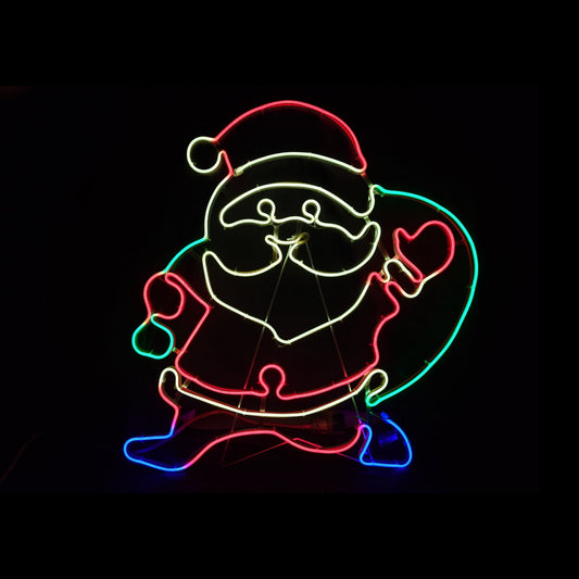 Christmas LED Neon Motif Santa Claus with Sack 78x70cm Outdoor Display