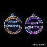 Merry Christmas Bauble LED Motif Twinkling LEDs 117x103cm Indoor/Outdoor