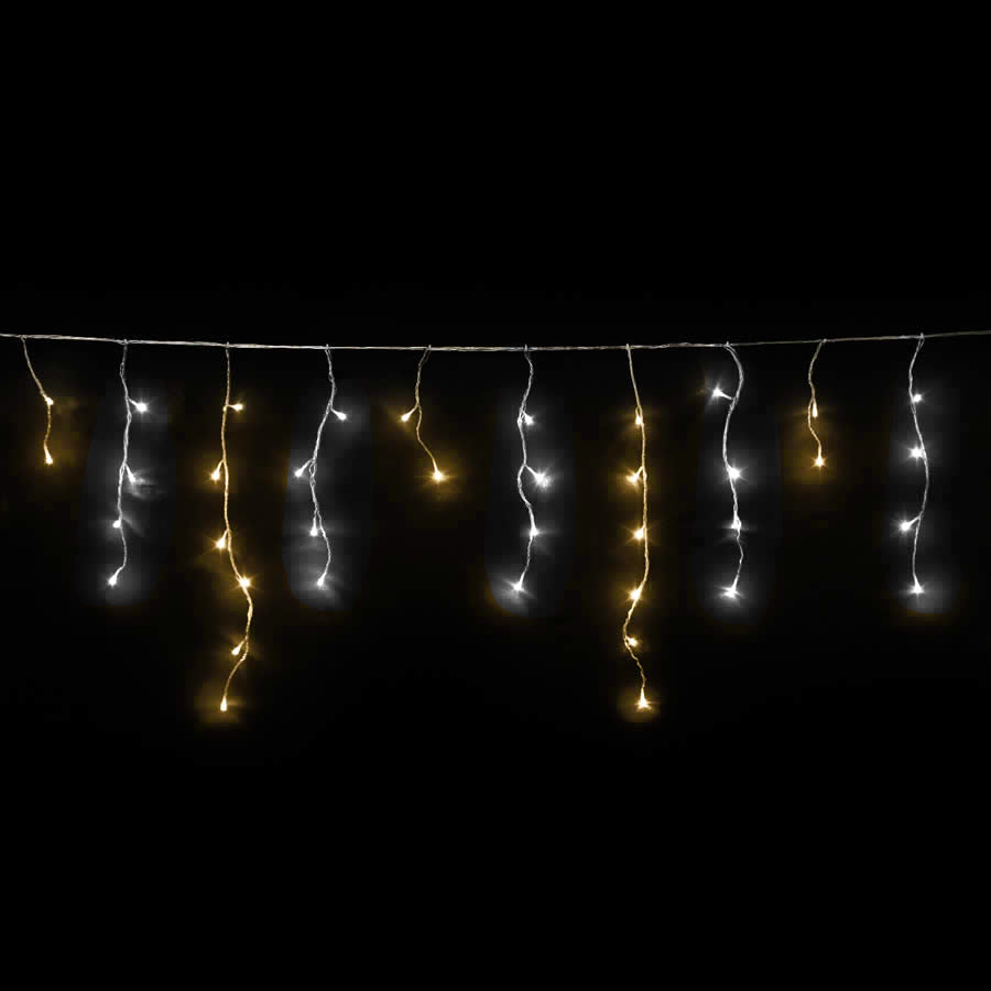 Solar Powered LED Icicle String Lights Christmas Decoration 8 Functions Animations