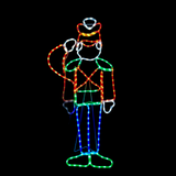 Christmas LED Motif Nutcracker Saluting 116x52cm Animated Arm Outdoor Decor Display