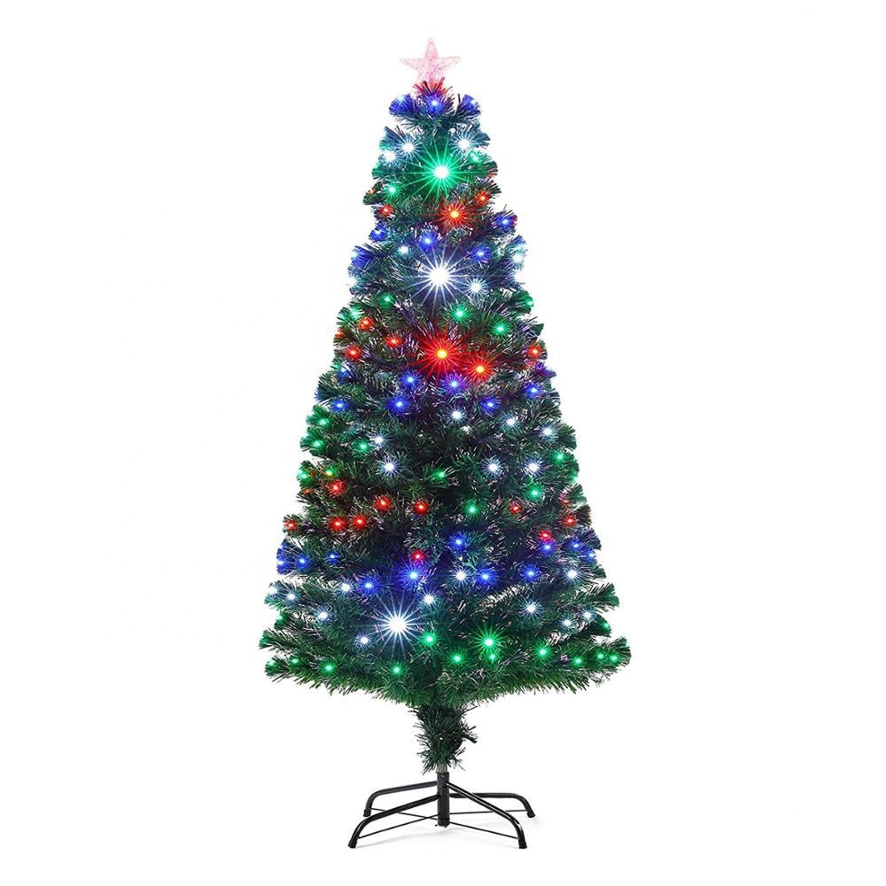 Clearance Christmas Tree Artificial Fibre Optic Tree 180cm 6ft Multi-Colour