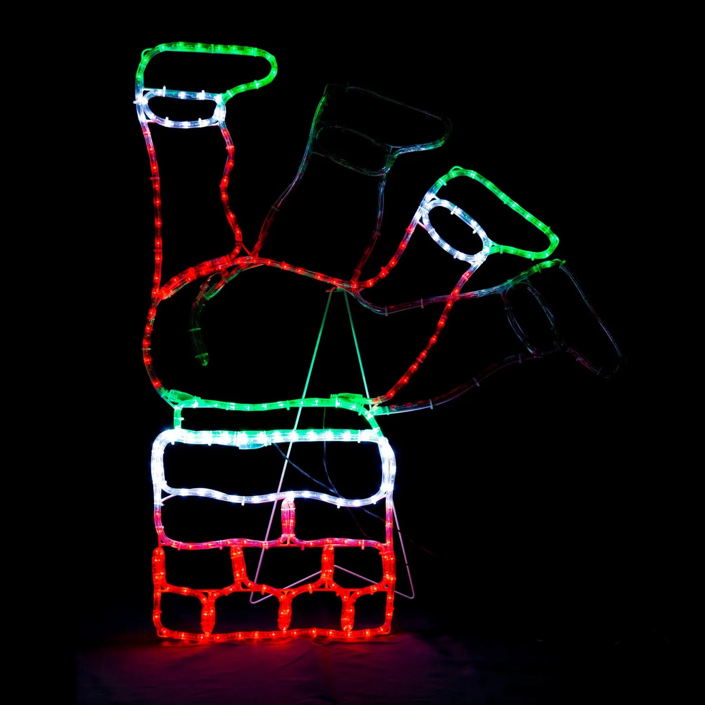 Christmas LED Motif Santa Climbing Chimney 90x76cm Animated Legs Outdoor Decor Display